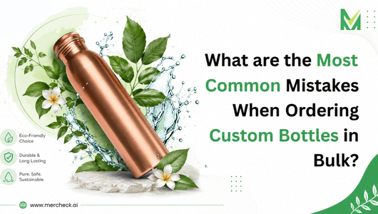 Custom copper bottle with greenery illustrating common mistakes when ordering custom bottles in bulk