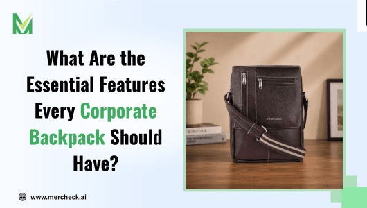 Man carrying a premium corporate laptop backpack with logo branding — Mercheck blog on essential corporate backpack features