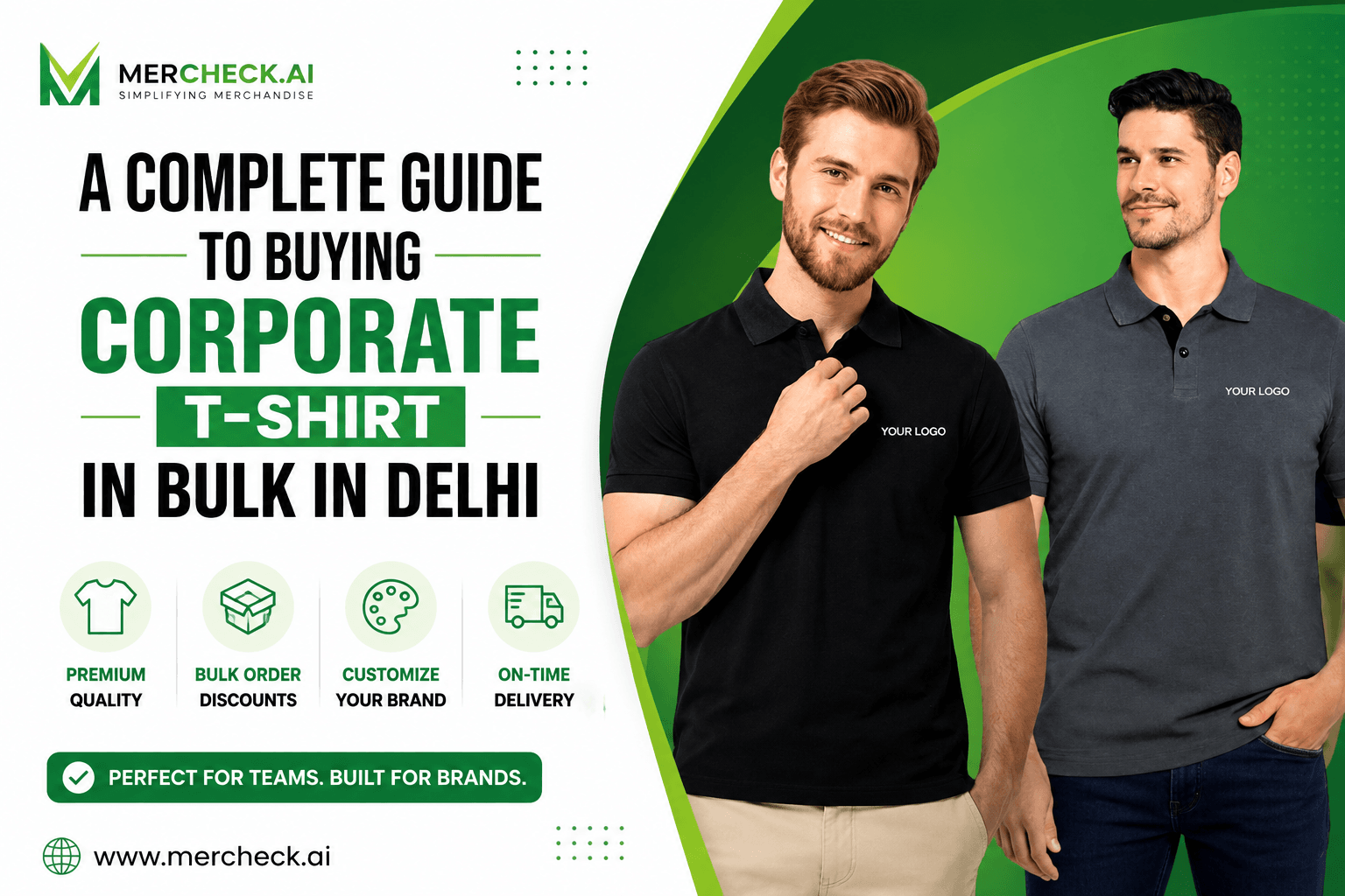 Corporate T-shirt bulk buying guide in Delhi featuring branded polo shirts