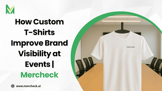 Team members in custom T-shirts promoting brand visibility at an event booth